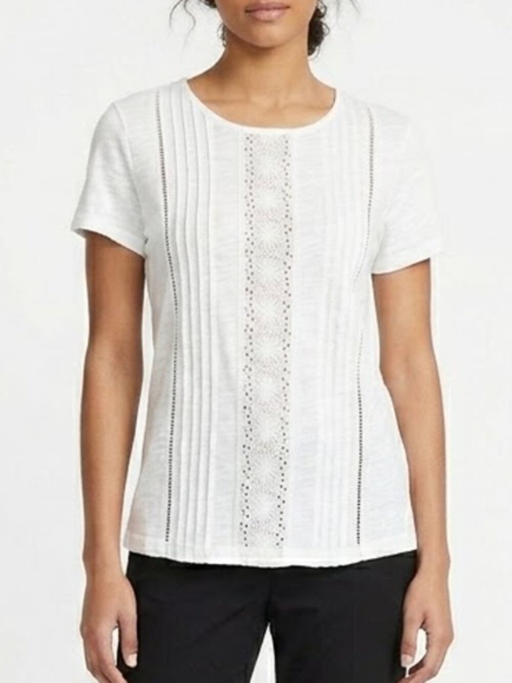 Nicole Miller White Short Sleeve Top Size Medium